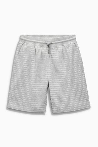 Grey Marl Stripe Jersey Shorts